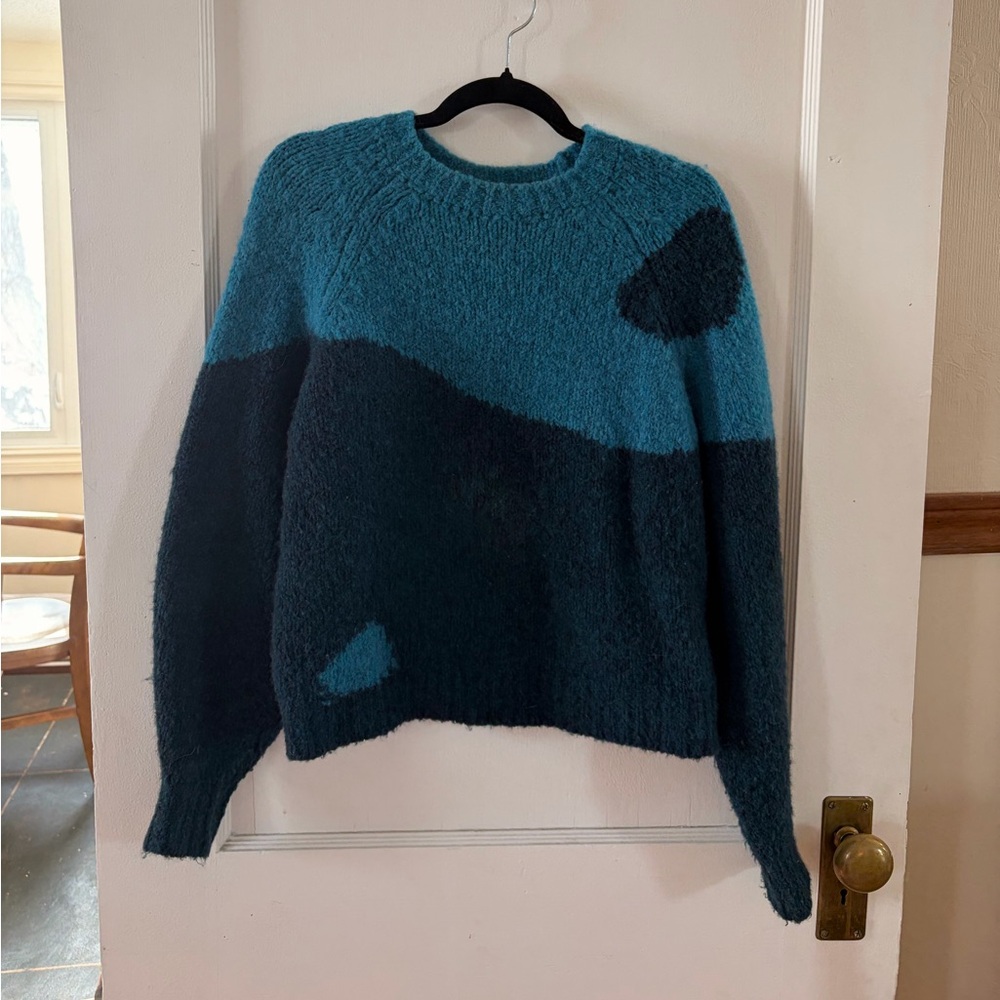 Paloma Wool Teal and Dark Teal Yin Yang Crewneck Sweater